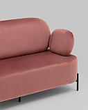 Диван Stool Group Кэнди велюр пыльно-розовый, ножки черные, металл, фото 9