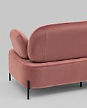 Диван Stool Group Кэнди велюр пыльно-розовый, ножки черные, металл, фото 10