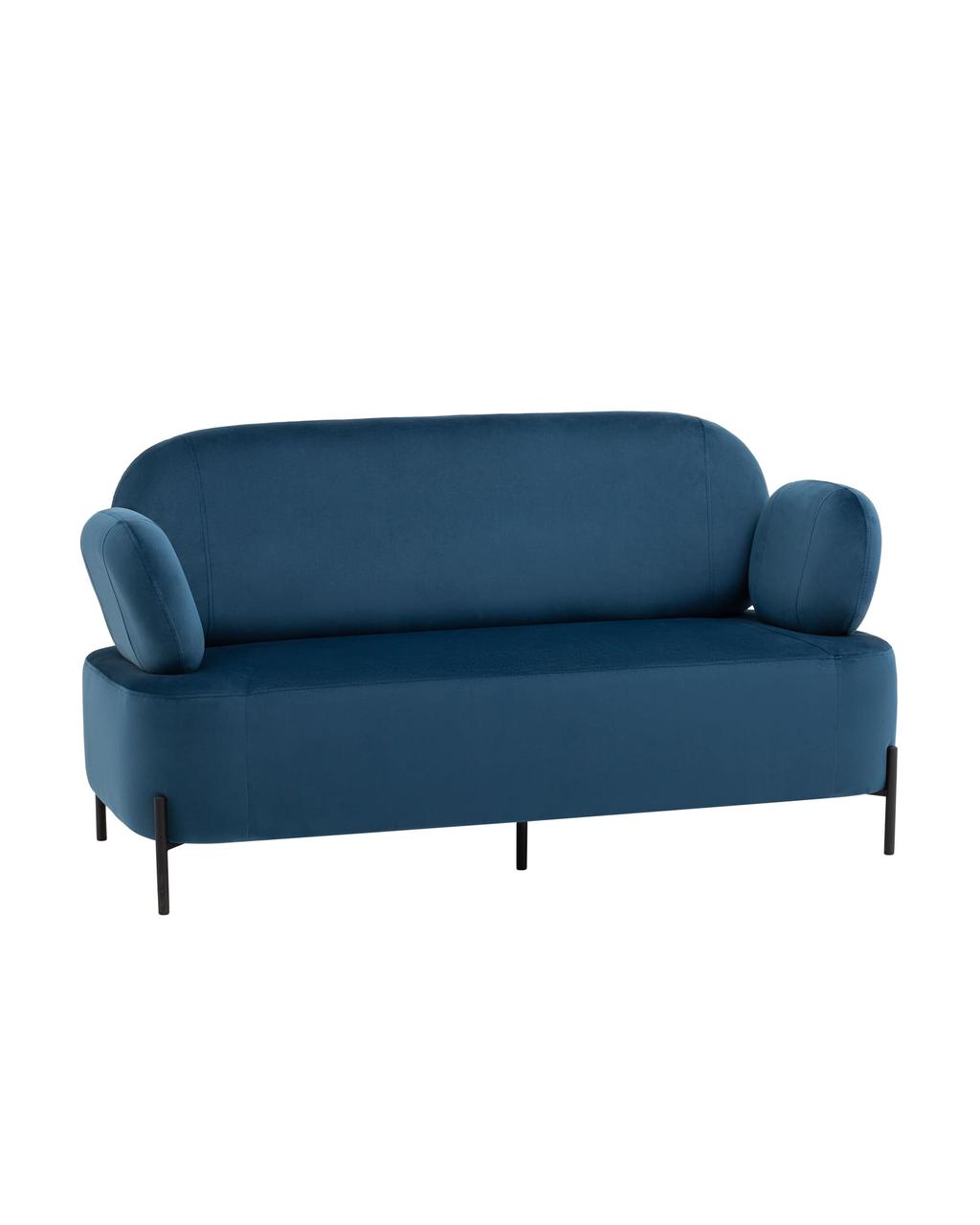 Диван Stool Group Кэнди велюр синий, ножки черные, металл