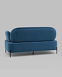 Диван Stool Group Кэнди велюр синий, ножки черные, металл, фото 5