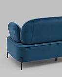 Диван Stool Group Кэнди велюр синий, ножки черные, металл, фото 8