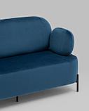 Диван Stool Group Кэнди велюр синий, ножки черные, металл, фото 10