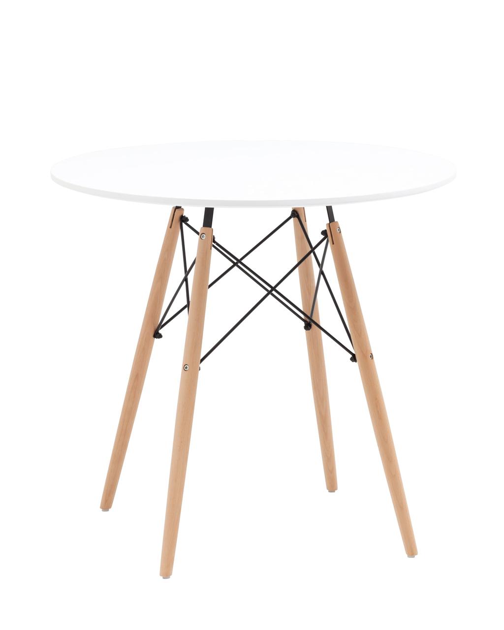 Стол Stool Group EAMES DSW D80, белый, столешница МДФ, ножки метал, массив бука