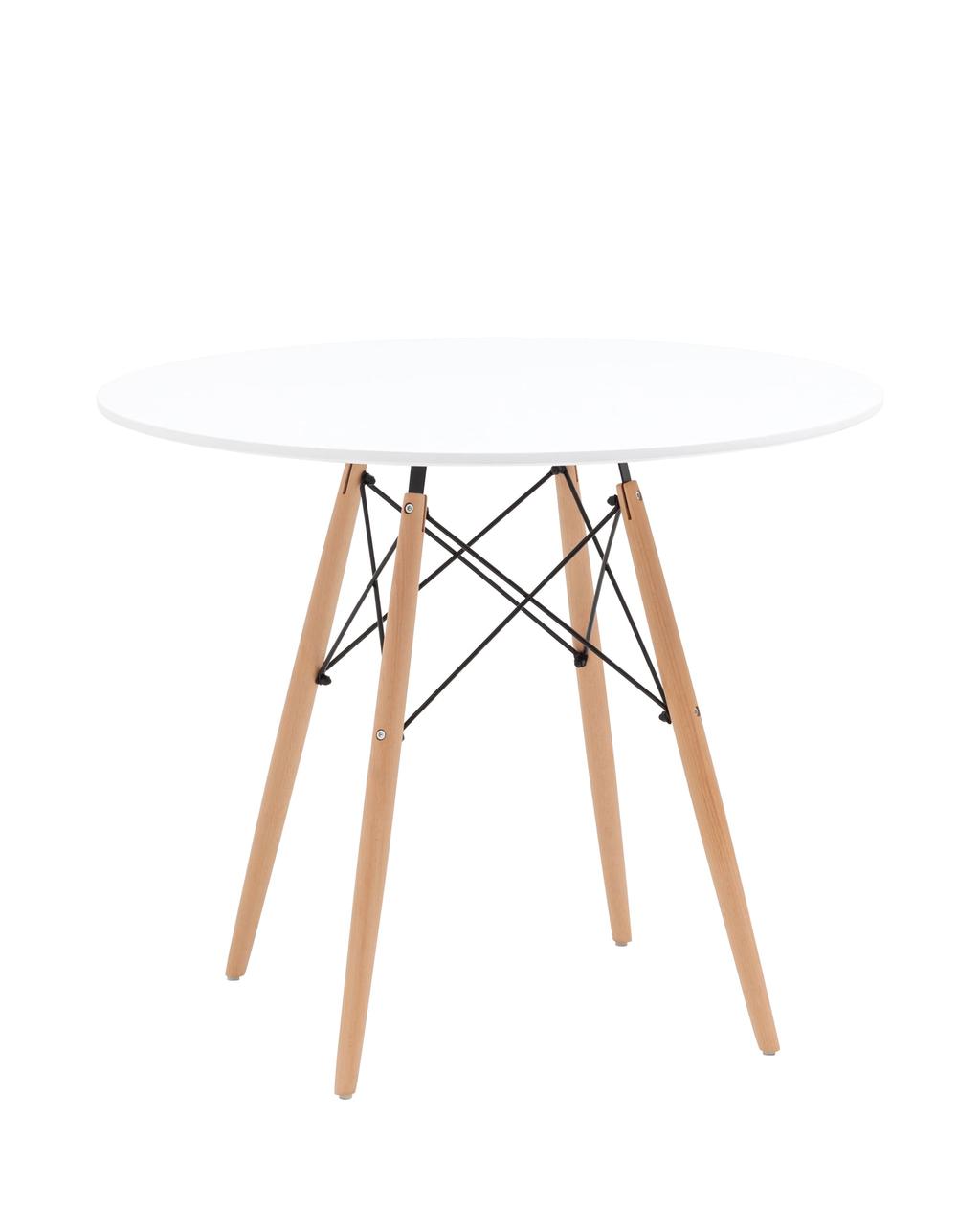 Стол Stool Group EAMES DSW D90, белый, столешница МДФ, ножки метал, массив бука
