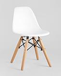 Стул Stool Group DSW детский белый, полипропилен, сталь, натуральный массив бука, фото 2