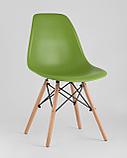 Стул Stool Group DSW зеленый, литой полипропилен, стальной каркас, массив бука, фото 2