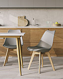 Стул Stool Group FRANKFURT серый, каркас массив бука, спинка качественный пластик, обивка сиденья экокожа, фото 3