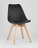 Стул Stool Group FRANKFURT черный, сиденье экокожа, белый пластик, массив бука, фото 2