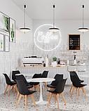 Стул Stool Group FRANKFURT черный, сиденье экокожа, белый пластик, массив бука, фото 3