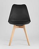 Стул Stool Group FRANKFURT черный, сиденье экокожа, белый пластик, массив бука, фото 9