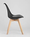 Стул Stool Group FRANKFURT черный, сиденье экокожа, белый пластик, массив бука, фото 10