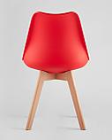 Стул Stool Group Frankfurt красный, сиденье из сочетания пластика и экокожи, ножки деревянные, фото 7