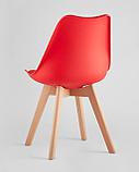 Стул Stool Group Frankfurt красный, сиденье из сочетания пластика и экокожи, ножки деревянные, фото 8