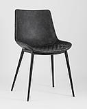 Стул Stool Group кухонный Texas мягкая обивка из экокожи, цвет серый, ножки черные, фото 2