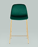 Стул полубарный Stool Group Валенсия SN велюр зеленый золотые ножки, фото 3