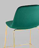 Стул полубарный Stool Group Валенсия SN велюр зеленый золотые ножки, фото 7