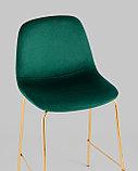 Стул полубарный Stool Group Валенсия SN велюр зеленый золотые ножки, фото 8