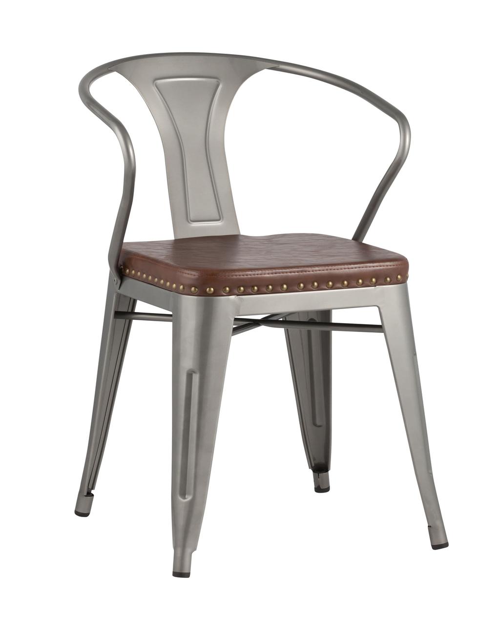 Стул Stool Group Tolix ARMS SOFT с подлокотниками серебристый пластик, металл