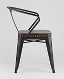 Стул Stool Group Tolix ARMS SOFT с подлокотниками черный матовый пластик, металл, фото 4