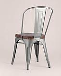 Стул Stool Group TOLIX SOFT со спинкой серебристый экокожа ножки металл, фото 5