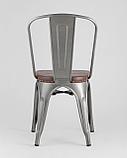 Стул Stool Group TOLIX SOFT со спинкой серебристый экокожа ножки металл, фото 6