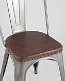 Стул Stool Group TOLIX SOFT со спинкой серебристый экокожа ножки металл, фото 7