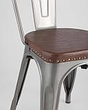 Стул Stool Group TOLIX SOFT со спинкой серебристый экокожа ножки металл, фото 8
