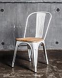 Стул Stool Group TOLIX WOOD белый глянцевый, каркас металлический, сиденье деревянное, фото 4