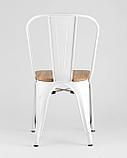 Стул Stool Group TOLIX WOOD белый глянцевый, каркас металлический, сиденье деревянное, фото 6
