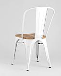 Стул Stool Group TOLIX WOOD белый глянцевый, каркас металлический, сиденье деревянное, фото 7