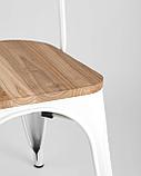 Стул Stool Group TOLIX WOOD белый глянцевый, каркас металлический, сиденье деревянное, фото 8