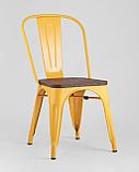 Стул Stool Group Tolix Wood желтый сиденье деревянное, фото 2