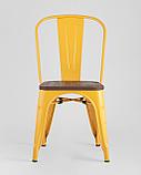 Стул Stool Group Tolix Wood желтый сиденье деревянное, фото 3