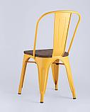 Стул Stool Group Tolix Wood желтый сиденье деревянное, фото 5
