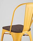 Стул Stool Group Tolix Wood желтый сиденье деревянное, фото 7