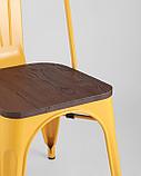 Стул Stool Group Tolix Wood желтый сиденье деревянное, фото 8