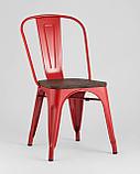 Стул Stool Group Tolix WOOD красный глянцевый, основание и спинка оцинкованная сталь, сиденье дерево, фото 2