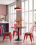 Стул Stool Group Tolix WOOD красный глянцевый, основание и спинка оцинкованная сталь, сиденье дерево, фото 3