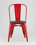 Стул Stool Group Tolix WOOD красный глянцевый, основание и спинка оцинкованная сталь, сиденье дерево, фото 5