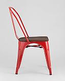 Стул Stool Group Tolix WOOD красный глянцевый, основание и спинка оцинкованная сталь, сиденье дерево, фото 6