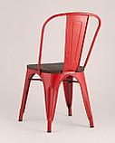 Стул Stool Group Tolix WOOD красный глянцевый, основание и спинка оцинкованная сталь, сиденье дерево, фото 7