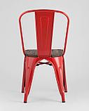 Стул Stool Group Tolix WOOD красный глянцевый, основание и спинка оцинкованная сталь, сиденье дерево, фото 8