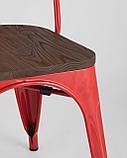 Стул Stool Group Tolix WOOD красный глянцевый, основание и спинка оцинкованная сталь, сиденье дерево, фото 10
