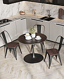 Стул Stool Group Tolix WOOD черный глянцевый, основание и спинка оцинкованный металл, сиденье тёмное дерево, фото 4