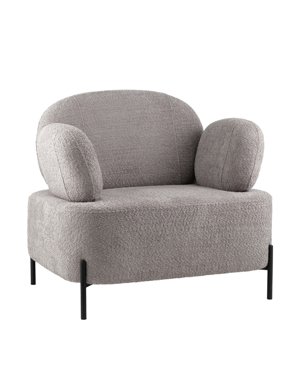 Кресло Stool Group Кэнди ткань букле светло-серый