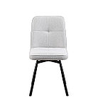 Комплект из двух стульев Stool Group Boun вращающийся мягкий серый обивка рогожка, фото 3