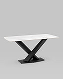 Стол Stool Group Belle 160х90 столешница белый мрамор керамика ножки черные мдф, фото 2