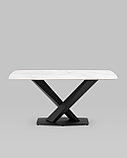 Стол Stool Group Belle 160х90 столешница белый мрамор керамика ножки черные мдф, фото 4