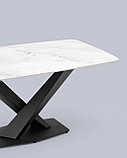 Стол Stool Group Belle 160х90 столешница белый мрамор керамика ножки черные мдф, фото 5