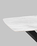 Стол Stool Group Belle 160х90 столешница белый мрамор керамика ножки черные мдф, фото 7